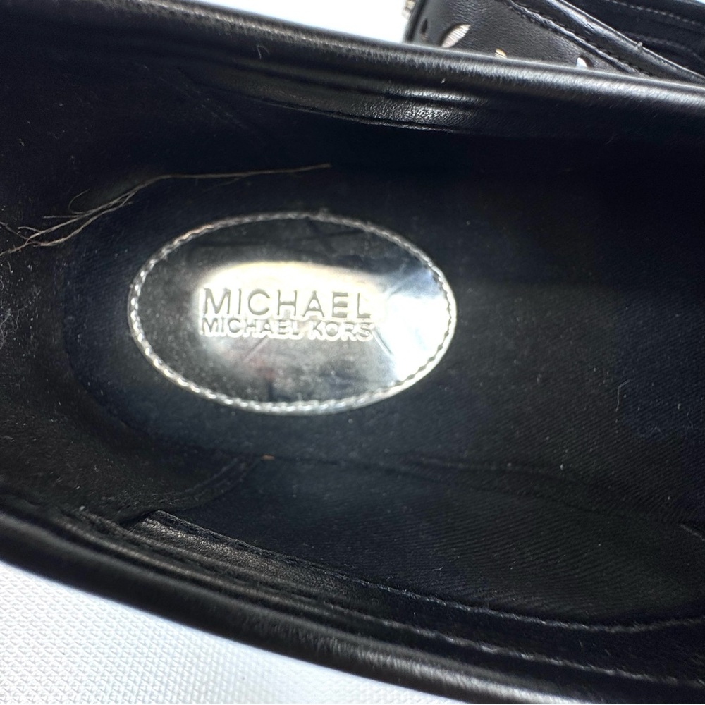MICHAEL Michael Kors KEATON Leather Lasered Pull On Skate Sneakers black sz 6.5 - Picture 11 of 16